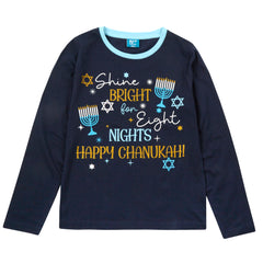 Womens Chanukah Theme Pyjamas Sets Navy