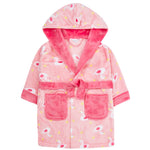 Girls Swan Pink Robe