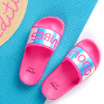 Girls Holographic Pink Sliders