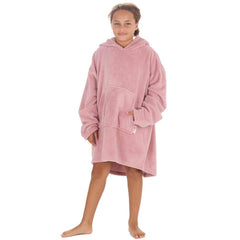 Girls Blush Pink Plain Oversized Blanket Hoodie