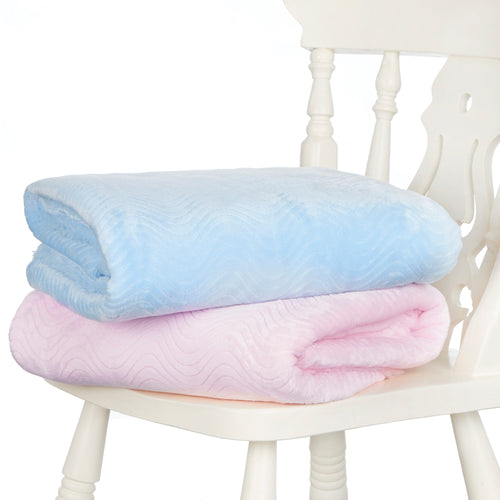 Baby Wavy Sherpa Blue Blanket