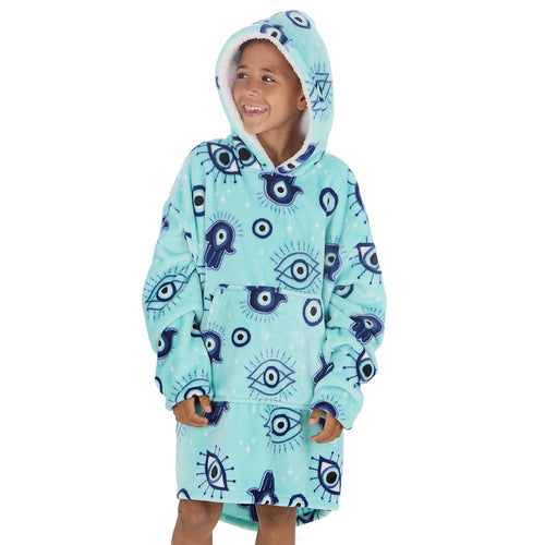 Boys Evil Eye Print Oversized Blanket Hoodie