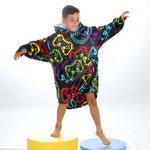 Boys Gamer Print Oversized Blanket Hoodie