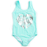 Girls Metallic Heart Swimsuit