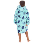 Girls Evil Eye Print Oversized Blanket Hoodie