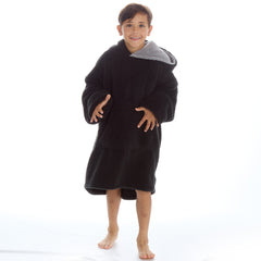 Boys Black Snuggle Oversized Blanket Hoodie