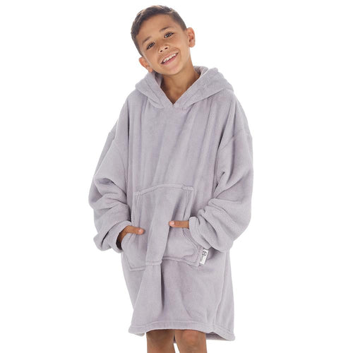 Boys Silver Grey Plain Oversized Blanket Hoodie