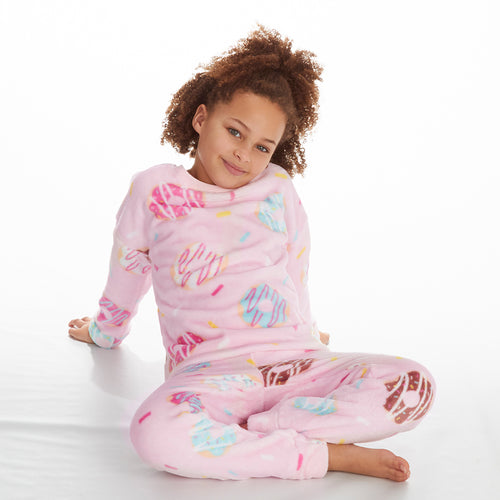 Girls Donut Fleece Lounge Set