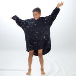 Boys Navy Blue Plain Oversized Blanket Hoodie