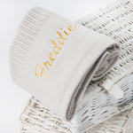 Personalised Baby Cellular Grey Blanket 