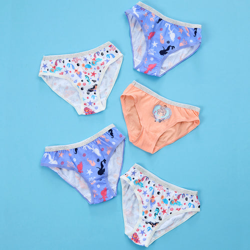 Girls 100% Cotton Sea Briefs 5 Pack