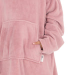 Girls Blush Pink Plain Oversized Blanket Hoodie