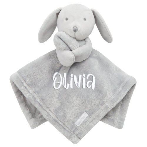 Personalised Baby Grey Bunny Comforter