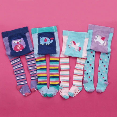 Baby Anti Slip Unicorn Blue Tights 1 Pair