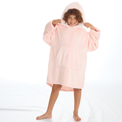 Girls Pastel Pink Oversized Blanket Hoodie