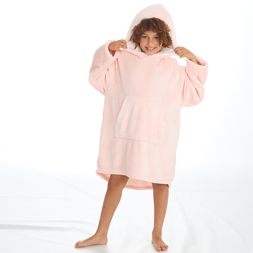 Girls Pastel Pink Oversized Blanket Hoodie