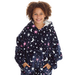 Girls Celestial Navy Oversized Blanket Hoodie