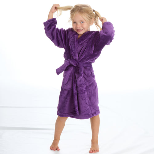 Girls Solid Purple Robe