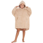 Girls Beige Toffee Plain Oversized Blanket Hoodie