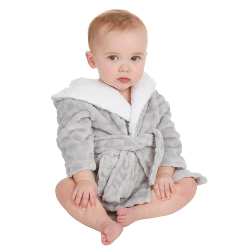 Baby Circles Embossed Grey Robe