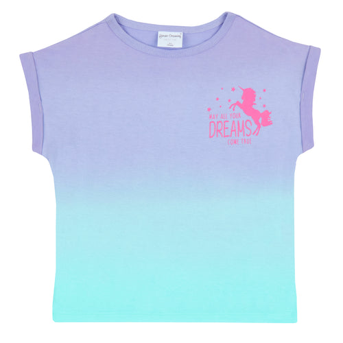 Girls Unicorn Gradient Short Pyjama Set