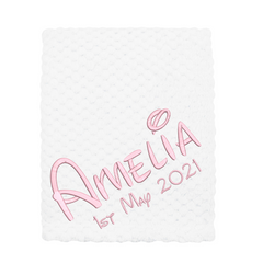 Personalised Baby White Waffle Blanket