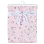 Baby Girls Boys Elephant Jacquard Blanket Pink
