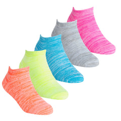 Girls Low Cut Trainer Liner Socks 5 Pairs Assorted