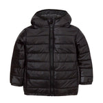 Boys Black Hooded Puffer Jacket