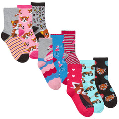 Animal Themed Crew Socks 9 Pairs