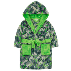 Boys Hooded Pixel Dressing Gown