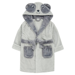 Girls Panda Grey Robe