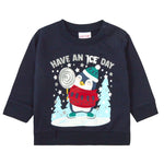 Baby Girls Boys Christmas Printed Jumper Navy Minikidz