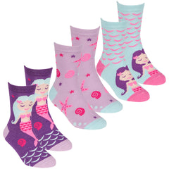 Girls Mermaid Socks 3 Pairs