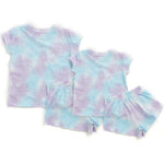 MINI ME Womens and Girls Pastel Blue and Purple Tie Dye Matching Pyjama Sets