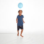 Boys Navy Blue Striped Pyjama Set