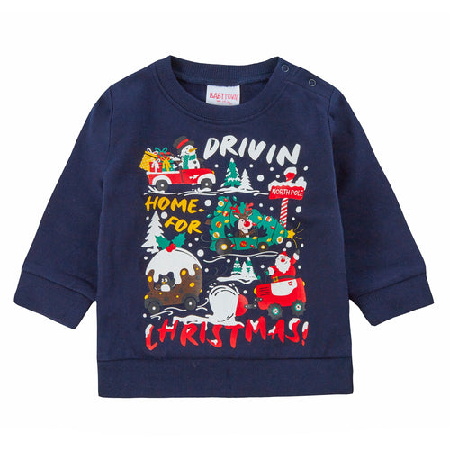 Baby Girls Boys Driving Home for Christmas Novelty Jumper