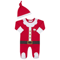 Newborn Baby Santa Sleeepsuit and Hat 2 Piece Set