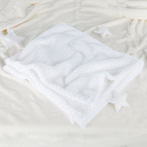 Baby Girls Boys Newborn Waffle Blanket White