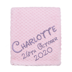 Personalised Baby Pink Waffle Blanket