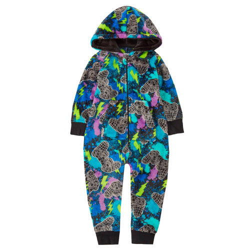 Boys Hooded Ink Splash Game Onesie