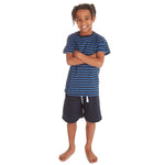 Boys Navy Blue Striped Pyjama Set