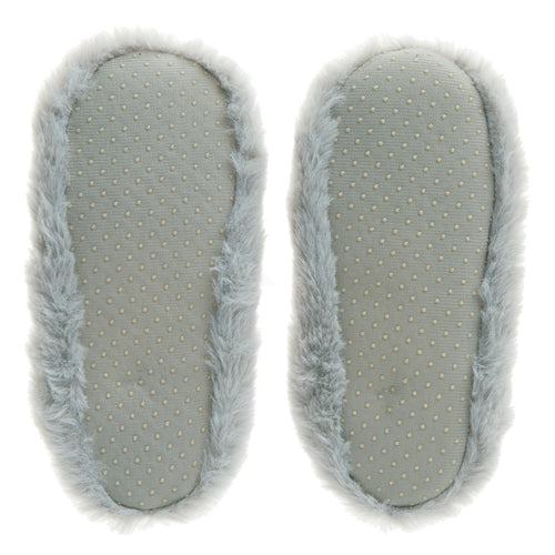 Kids Girls Pom Pom Grey Ballerina Slippers 