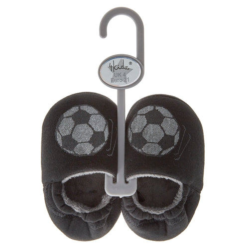 Infant Boys Black Football Slippers