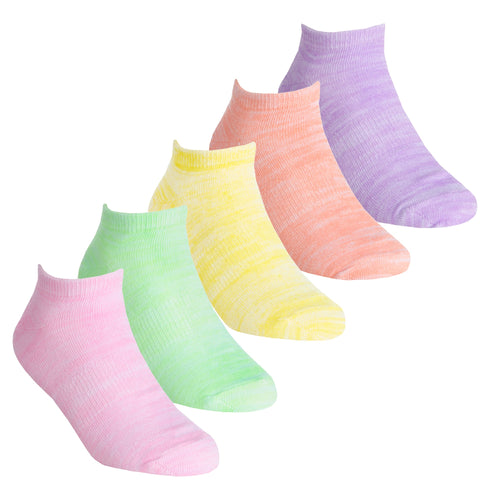 Girls Low Cut Trainer Liner Socks 5 Pairs Pink