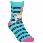 Girls Cute Novelty Dogs Printed Socks 3 Pairs Grey