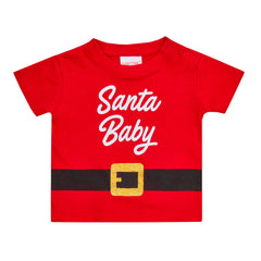 Baby Girls Boys Santa Baby Novelty T-Shirt Red