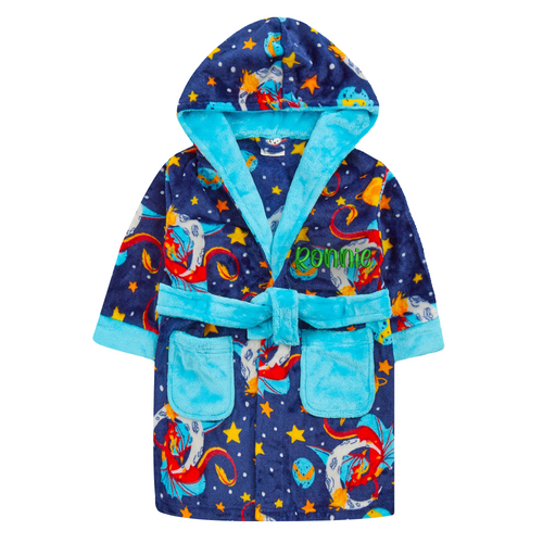 Boys Personalised Dragon Print Robe