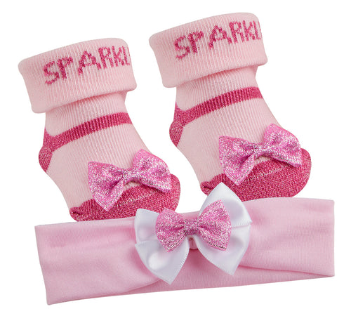 Baby Girl Socks and Headband Pink Set