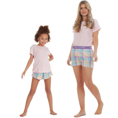 MINI ME Womens and Girls Pastel Pink Matching Lounge Sets